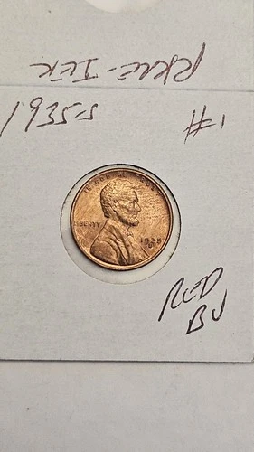 wheat penny 1935S GREAT RED BU 1935-S LOT #1 LINCOLN CENT SHARP UNC RED LUSTER