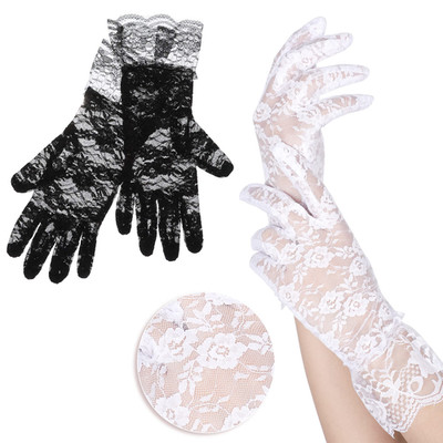 Ladies Lace Gloves for Women Wedding Tea Party Elegant Short Courtesy Gloves
