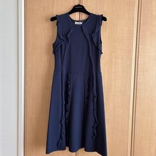 Valentino Sleeveless Ruffle Dress Navy Formal Party
