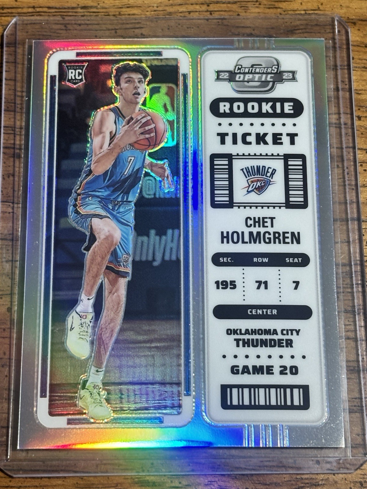 2022-23 Panini Contenders Optic Rookies Chet Holmgren #4 Silver Prizm Thunder RC