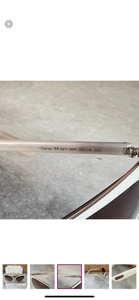 Gafas de sol Tom Ford Dana TF371 28F blancas y doradas ojo de gato Foto 3 de 4