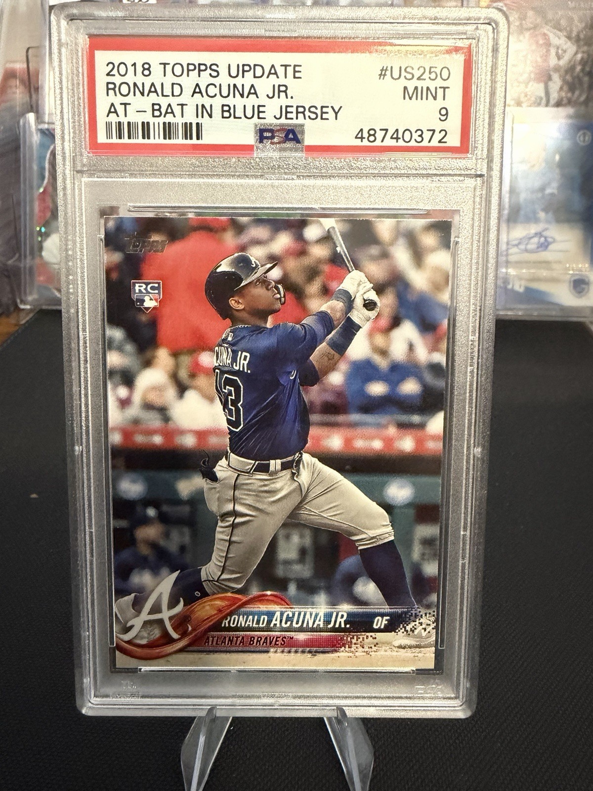Topps 2018 Update Ronald Acuna Jr. Atlanta Braves US250 RC Base PSA 9 view 1