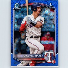 2025 Bowman - Malcolm Moore #BCP-129 - Blue Shimmer Refractor /150 - Rangers
