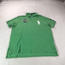 Polo Ralph Lauren Big Pony Polo Shirt Mens XL Green Yacht Club Nautical Top Golf