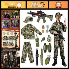 Kids Army Costume for Boys - 14 PCS Soldier Halloween Costume for Boys