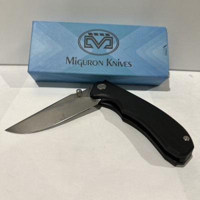 Miguron Knives M Centurion Flipper Folding Knife,3.5'' 14C28N Stonewash Blade ...