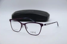 NEW ASPIRE SASSY BERRY MATTE BLACK AUTHENTIC DESIGNER EYEGLASSES W/CASE 53-16