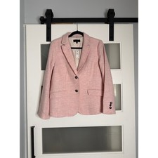Talbots Shetland Wool Blazer in a pink heathered houndstooth