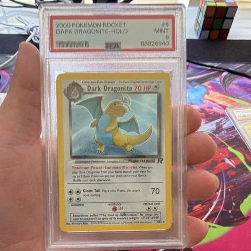 Pokémon TCG Dark Dragonite Holo Rare Unlimited 5/82 Team Rocket PSA 9 70HP