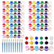 10 Pack Mini Acrylic Paint Set, 12 Colors Washable Paint Strips for Kids Adu...