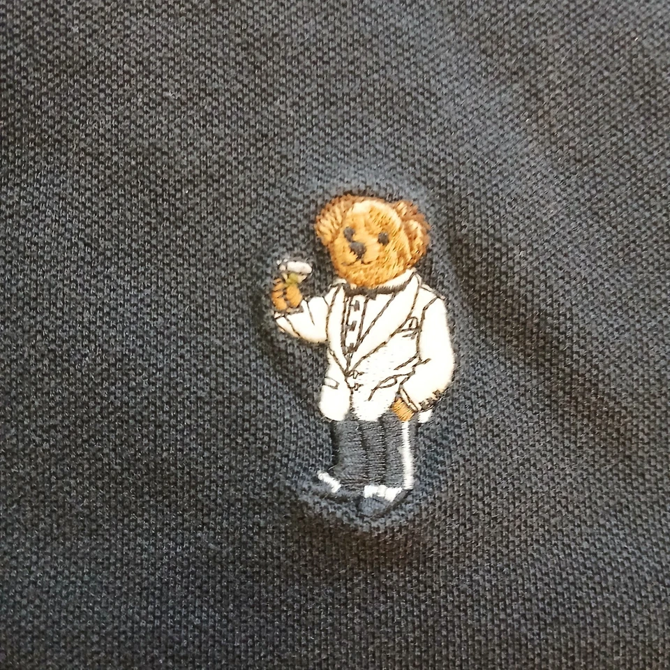 Polo Ralph Lauren Polo de Colección Para Hombres Negro Polo Oso Esmoquin Martini Algodón Y2K Foto 2 de 4