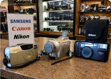 SALE Camera Lot-Samsung SC-D23 Camcorder,Canon Sure Shot 60,Nikon Zoom Touch 400