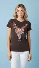 Sexy Deer Tee SHIRT L PINK HEART NEW NWT TOP Cotton Woman’s T-shirt Hunting New
