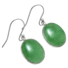 Premium Quality Green Aventurine 925 Sterling Silver Earrings Jewelry E-1001