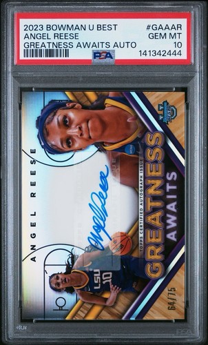 2023-24 Bowman U Best Angel Reese Greatness Awaits Autograph  /75 PSA 10