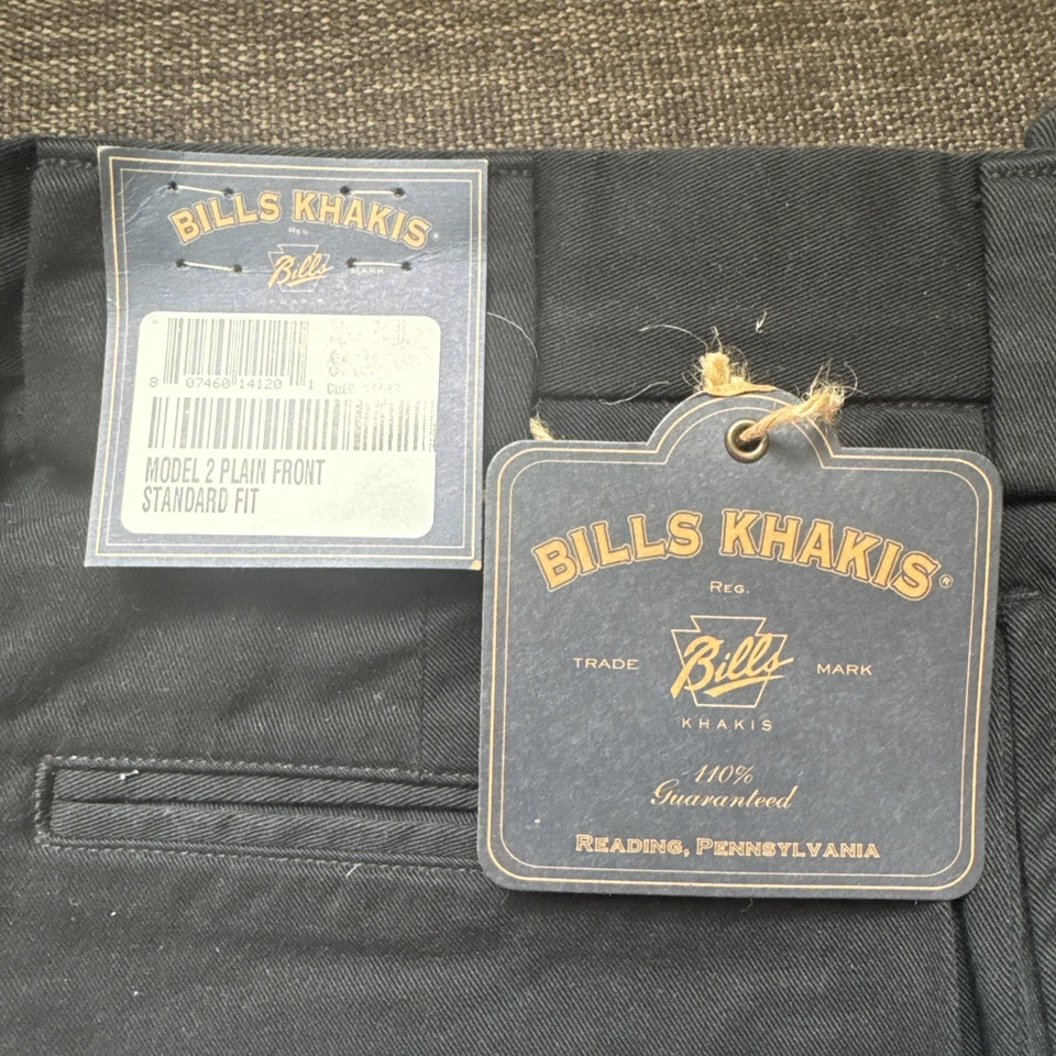 Bills Khakis M2 Plain Front Standard Fit Twill Men’s Size 32 - Image 2 of 3
