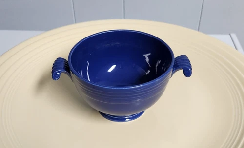 HTF Vintage FIESTA Cobalt Onion Soup Bowl w/o Cover