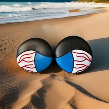 YAMAHA BANSHEE YFZ350 MARINE VINYL HEADLIGHT COVERS BLK/LGT BLUE PADDED INSERTS