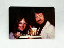 Small Original Photo Waylon Jennings w/ Shandi Sinnamon Holding a Diorama 1978