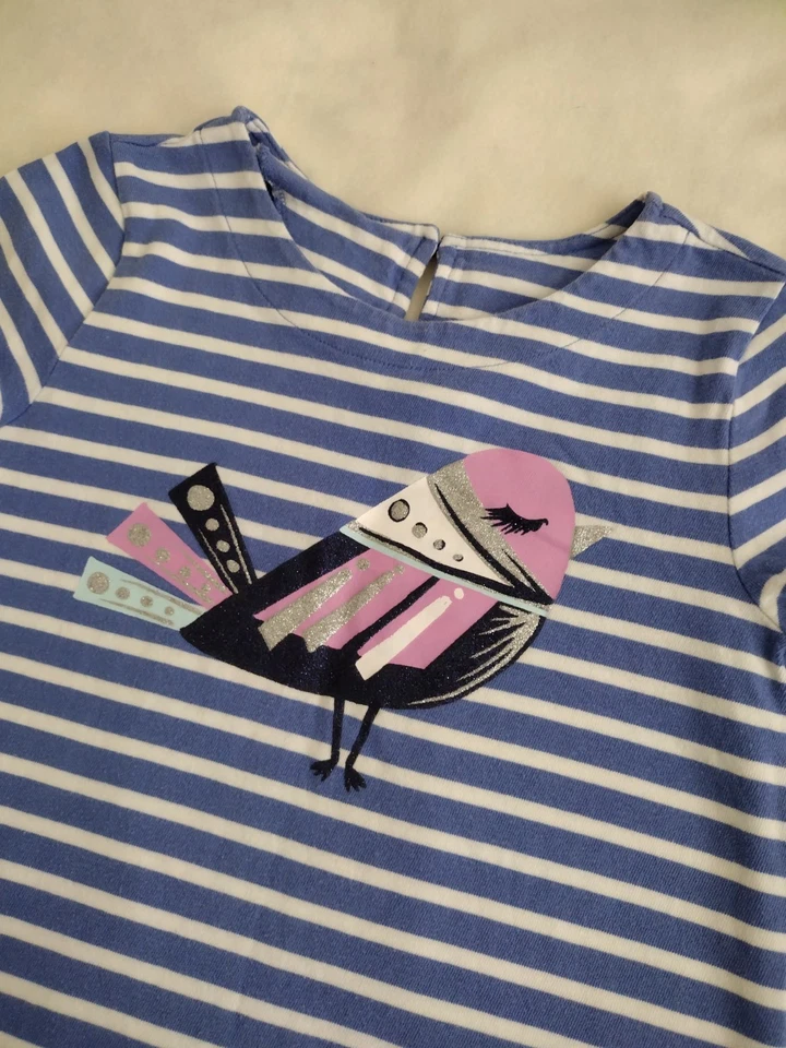 Gymboree Size Medium Large Girls Dress Winter Bird Blue Purple Maxi 2 Dresses  - Image 4 of 4