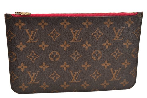 Authentic Louis Vuitton Monogram Neverfull GM Pouch Purse Clutch Bag Pink AC786