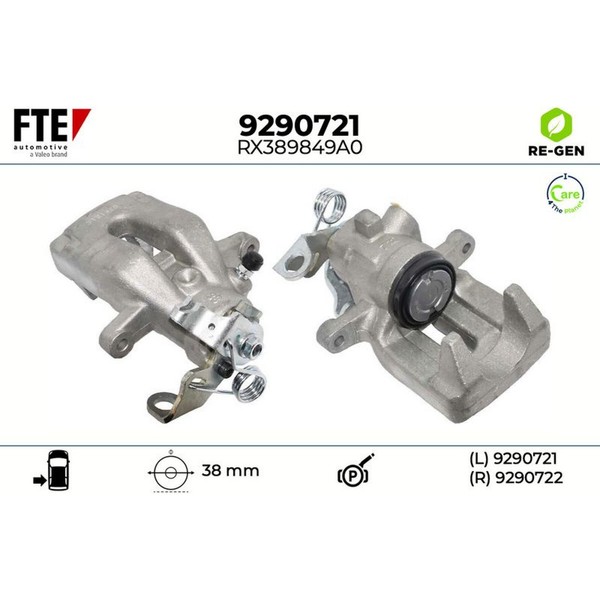 Fte 9290721 Bremssattel FüR Peugeot Citroen Ds C4 DS4 308 307 Ds 4 Nc Lc La Lr-image