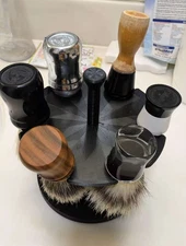 Revolving Shaving Brush Holder, Brush Drying Rack, Holds Lot Brushes, USA Made