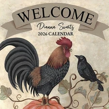 New CALENDAR 2026 DIANNA SWARTZ Primitive Paper Wall Country Rustic Farmhouse