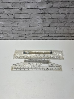 Set of 2 Multi-Purpose Parallel Rolling Ruler 12 Inch Drawing Design Ruler