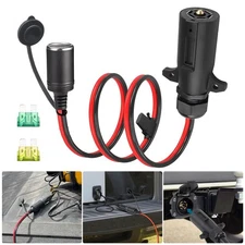 7-Pin Trailer Plug to 12V Power Socket Cable 12AWG Tinned Copper Adapter for RVs