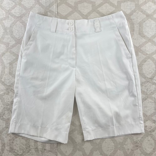 Nike Golf Womens White Dri-FIT Bermuda Shorts Size 4 Performance Activewear