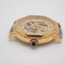 Genuine REVUE THOMMEN Semi Skeleton Manual Winding Gold Plated Unisex Watch