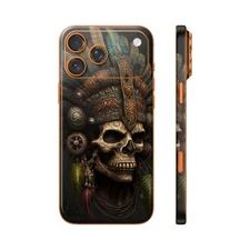 Phone Skin/Phone Wrap For iPhone, Samsung, Android 3D Embossed Tribal King Skull