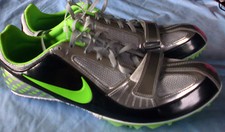 NIKE Track  Field ZOOM RIVALS S Silver/Green/Black Running Shoes Men's 11.5 NEW