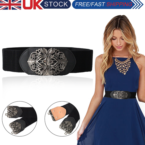 UK Donna Largo Elasticizzato Stringere Cintura Vita Alta Abito Cintura  Nuovo | eBay