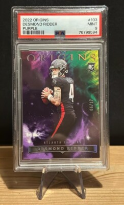 Desmond Ridder Panini Origins 2022 Purple /17 PSA 9 RC