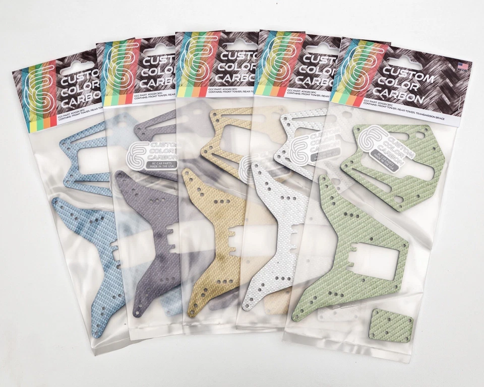 Комплект амортизаторов и широких трансмиссионных креплений из серебристого углеродного волокна Team Associated RC10GT - Изображение 2 из 4