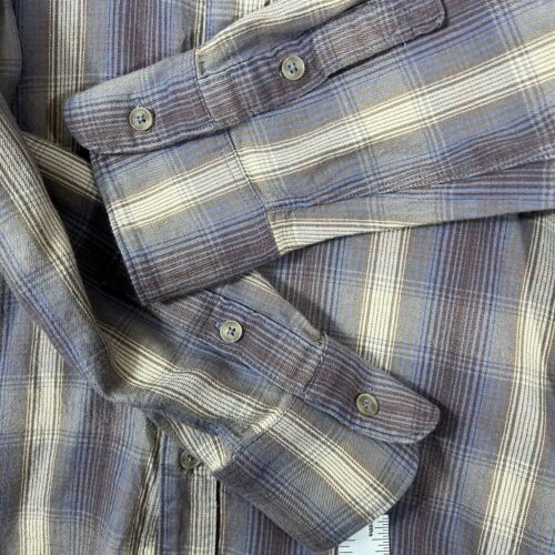 Camicia Paige Uomo L Viola Tostata Vaniglia Plaid Everett Flanella Morbida Bottoni - Foto 3 di 9