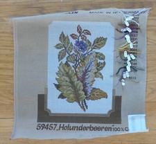 Vintage Rico Gobelin W Germany Needlepoint Canvas leaves 18" x 20" 24 12 count