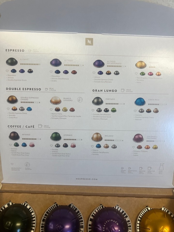 9X Nespresso Vertuo Vertuoline Variety Sampler Pack 108 capsules total