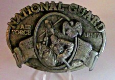 National Guard Air Force/Army Brass Belt Buckle