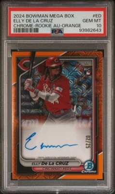 【4枚限定】ELLY DE LA CRUZ AUTO エリーデラクルーズ Elly De La Cruz 2024 Bowman Chrome Mega Rookie Auto Orange