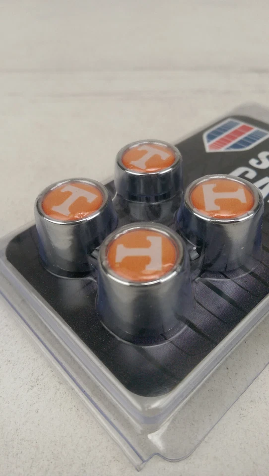 全新 NCAA 汽车卡车 铬饰面 轮胎阀杆盖 田纳西州 志愿者 — 第 2/4 张图片