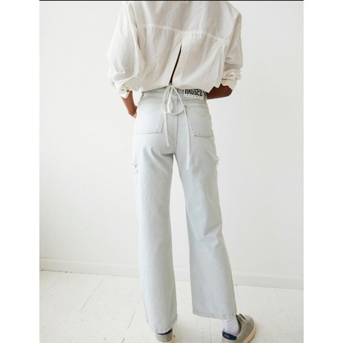Free People The Ragged Priest Thigh Cut Dad Jeans Sz. 28 NWT Light-Wash - Picture 3 of 12