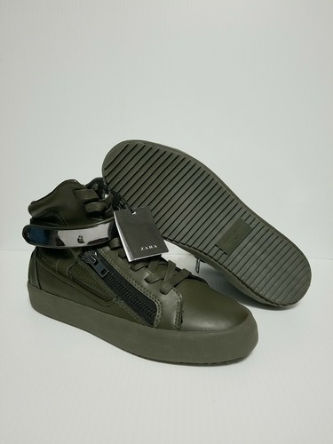Zara Man Green High Top Shoes Sneakers 