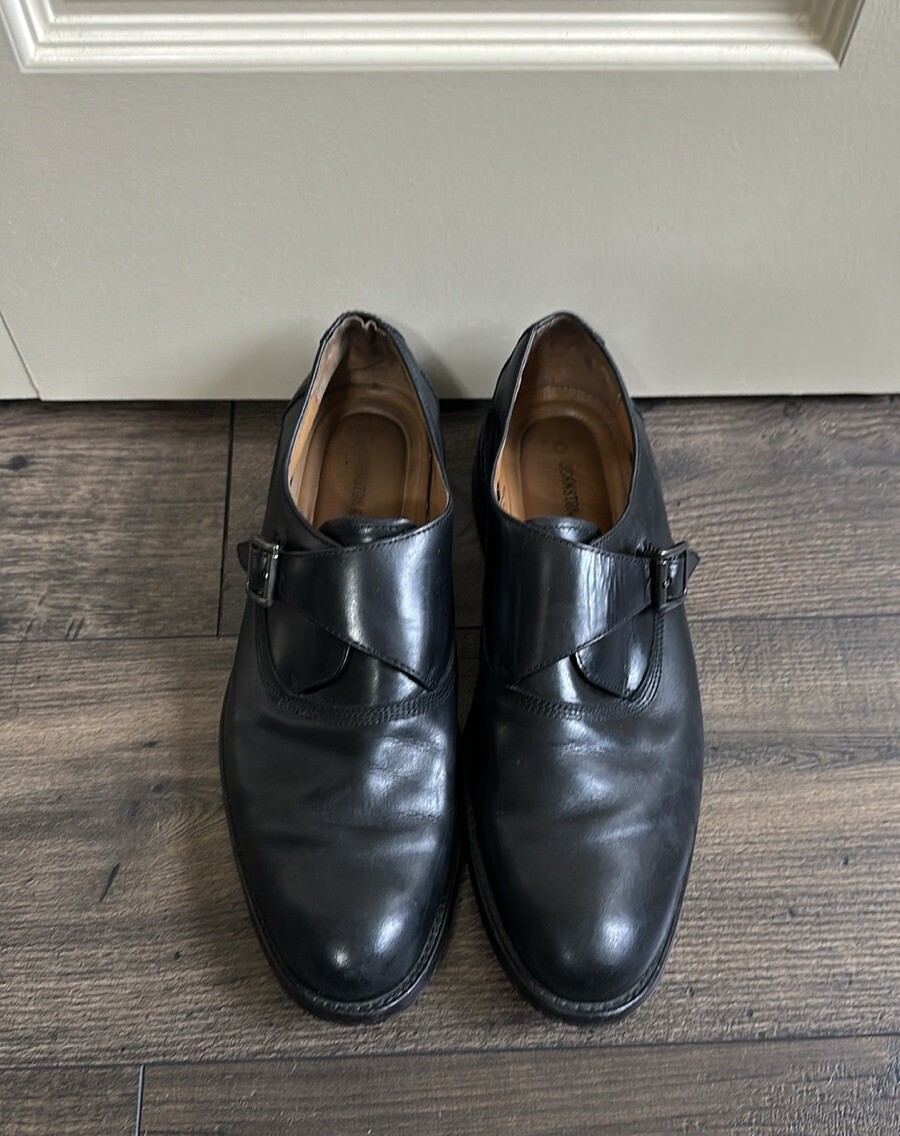 Men's Johnston & Murphy Black Leather 9.5M Monk S… - image 1