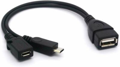 USB 2.0 A Female to Micro USB Male & Micro 5 Pin Female Adapter Host OTG Cable