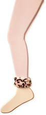 Jefferies Socks Girl's 2-6X Faux Fur Footless Tights Pink Leopard