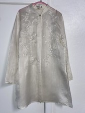 Vintage Escada Margaretha Ley Embroidered Silk Coverup Bathing Suit Swimwear