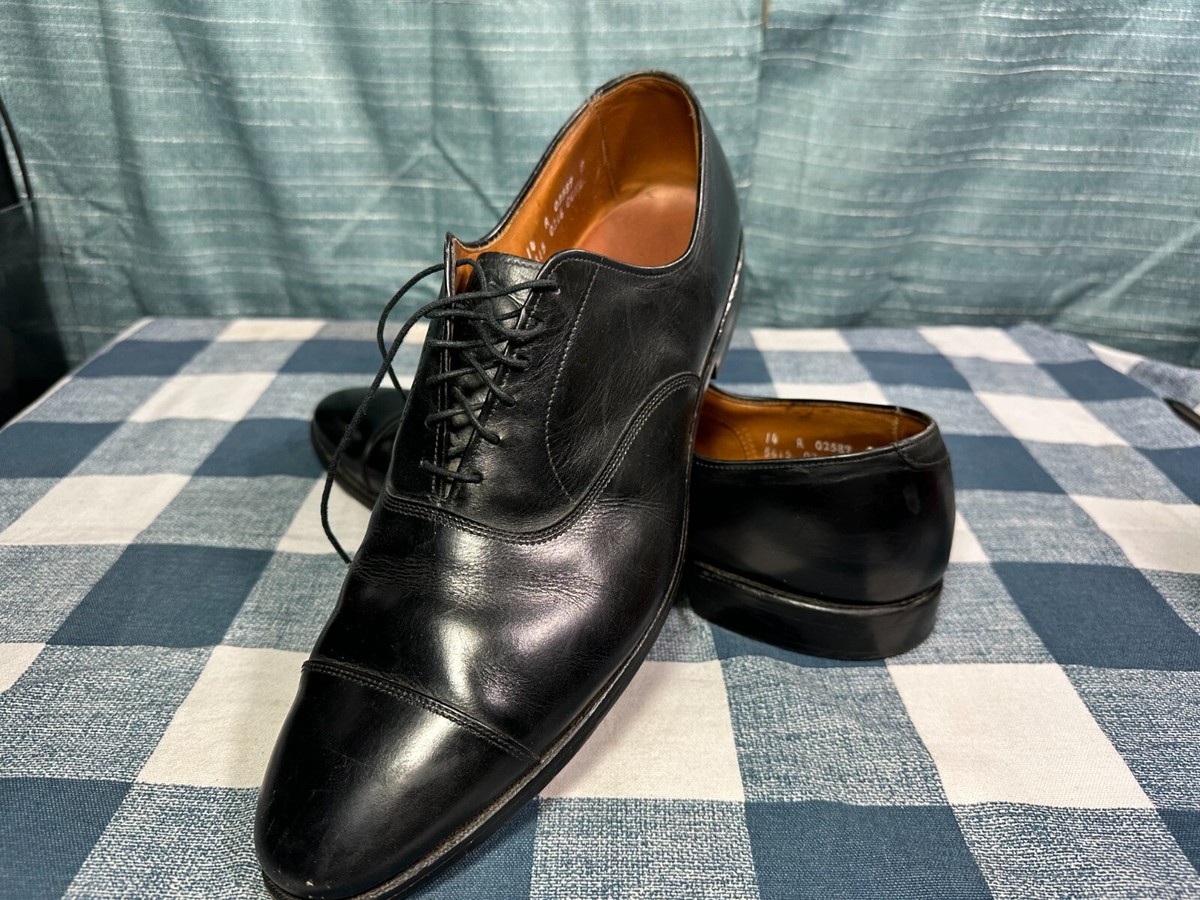 Allen Edmonds PARK AVENUE Black Leather Captoe Oxford Dress Shoes 14 A